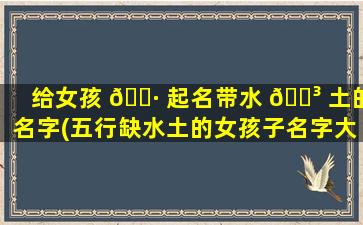 给女孩 🌷 起名带水 🌳 土的名字(五行缺水土的女孩子名字大全)